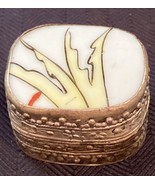 Vintage Silver Trinket Box with Porcelain Inset Lid - $13.00 CAD