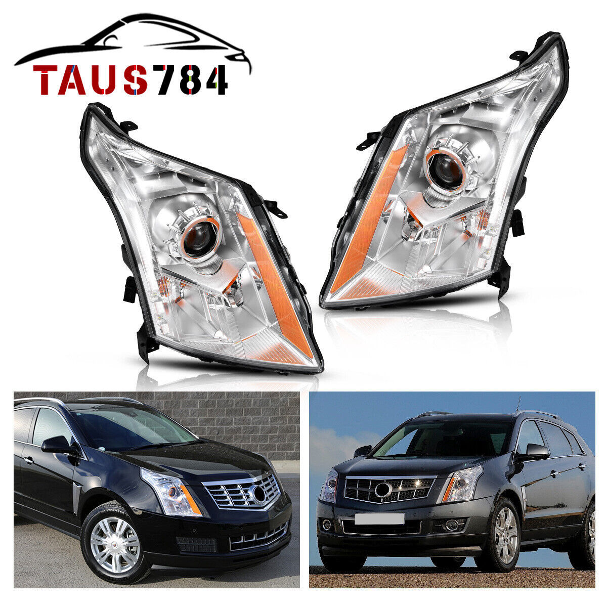 Primary image for Left+ Right Headlight For 2010-2016 Cadillac SRX 4 Dr Factory Halogen Model Lamp