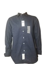 Nick Graham Button Up Dress Shirt Navy Blue Modern Fit Size Medium 15.5 32-33 - £30.81 GBP