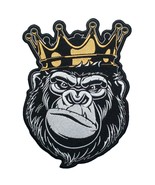 Large Back Patch Gorilla King with Gold Crown Embroidered Patch. Iron On. - $28.71