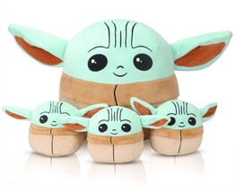Baby Yoda 10 Inch Squish Plush Toy, Grogu Stuffed Animal Kids Plushie - 4 Pieces - £13.14 GBP