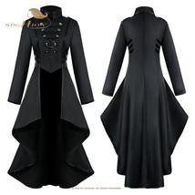 Medieval Victorian Costume Tuxedo Tailcoat Gothic Steampunk Trench Coat - £50.28 GBP
