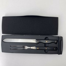 Pampered Chef Carving Set Storage Case w Built-In Sharpener Meat Knife Fork 1041 - £15.68 GBP