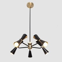 Black Atomic Sputnik Brass Chandelier Modern 5 Arms 10 lights Italian Home Light - £250.96 GBP