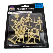 Halloween Skeleton Army Toy Figures 8 ct Characters Plastic Mini Toppers Figure - £9.64 GBP