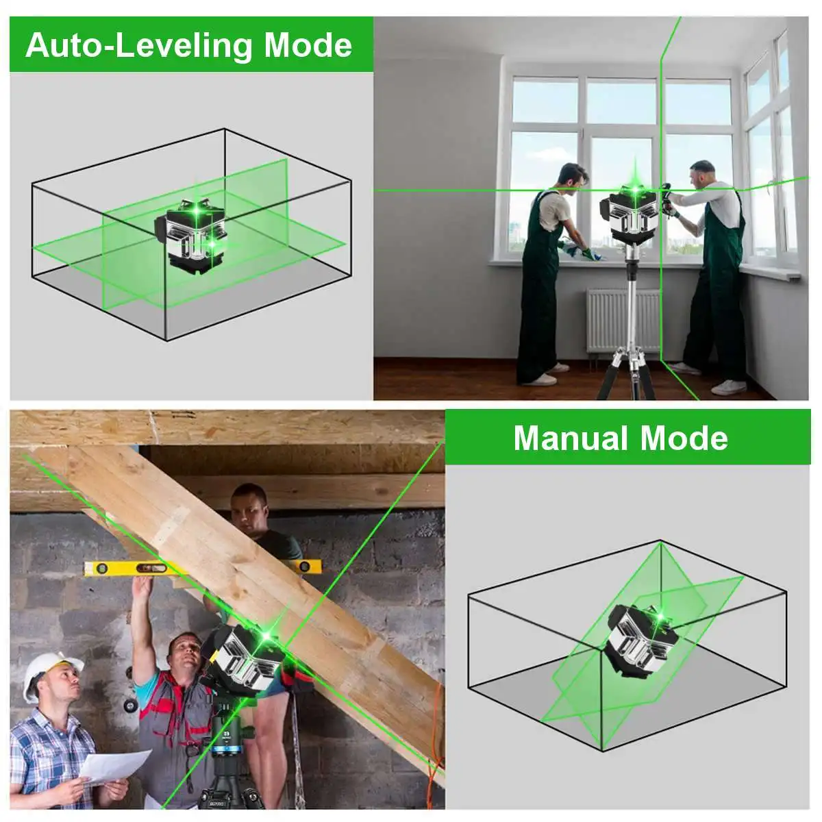 Laser Level Tripod Green 3D 4D 12/16Lines Self-Leveling Vertical Horizon... - $12,124.36 MXN