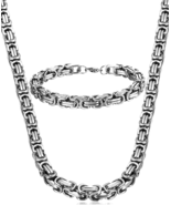 Jstyle Stainless Steel Chain Necklace &amp; Bracelet Set - £25.16 GBP+