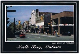 Postcard Main Street At Ferguson North Bay Ontario - £2.73 GBP