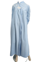 Vintage Serenity Long Robe Size Large Blue Snap Front Pocket - £15.80 GBP
