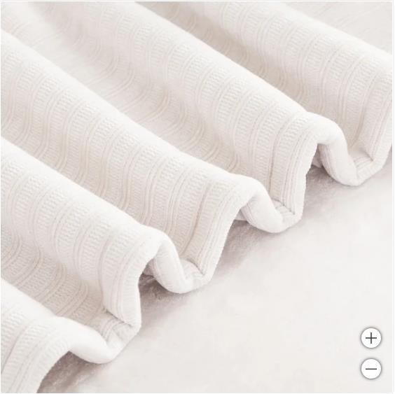 Berkshire Throw Ivory Chenille Knit Reversible Velvet Plush Polyester 60" X 70" Item image 3