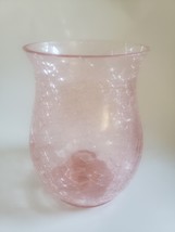 Retired PartyLite Pink  Glass Hurricane Candle Holder 7&quot; x 5&quot; - £30.48 GBP