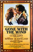 Clark Gable and Vivien Leigh in Gone with the Wind kissing 16x20 Canvas Giclee - £55.94 GBP