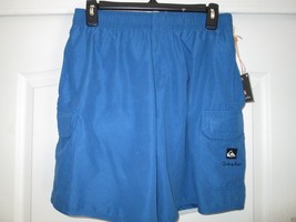 An item in the Fashion category: Quiksilver Shirred Waistband Drawstring Men’s Board Shorts Blue S (29-31)