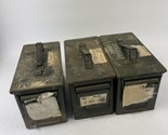 3 Vintage Metal Army Ammo Box Cartridges - £39.80 GBP