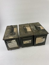 3 Vintage Metal Army Ammo Box Cartridges - £38.87 GBP