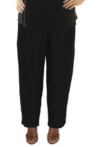 WeBeBop Women&#39;s Solid Black Crinkle Rayon Narrow Pant 0X 1X 2X 3X 4X 5X 6X - £67.30 GBP+