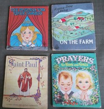 Whitman Tell a Tale 4 Books  1940&#39;s 1950&#39;s Princess Rainy Day Prayers Saint Paul - £23.73 GBP