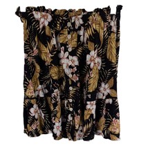 Rip Curl Beach Ruffle Skirt Womens Floral Flower Black Gold Size Medium ... - $28.71