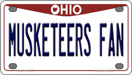 Musketeers Fan Ohio Novelty Mini Metal License Plate Tag - £11.74 GBP