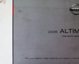 2005 Altima Nissan Owners Manual [Paperback] NISSAN - $14.69