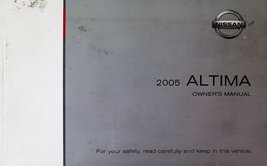 2005 Altima Nissan Owners Manual [Paperback] NISSAN - £11.54 GBP