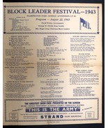 Vtg Ephemera WW2 Homefront Aug 1943 Albany NY History Block Party Strand... - $730.41 MXN