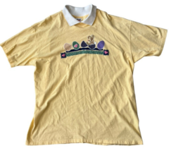 Vintage Single Stitch Yellow Easter Bunny Eggs Grandma Core T Shirt Size 2X - £12.77 GBP