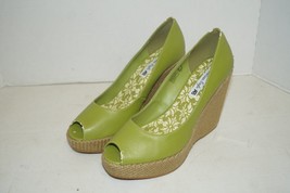 American Eagle Green Platform Wedge Heels Slip On Shoes sz 10 - £23.73 GBP