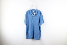 New Lacoste Mens FR 7 US 2XL Tonal Croc Logo Collared Golf Polo Shirt Blue Pique - £58.50 GBP