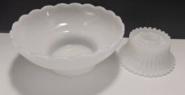 milk glass white candle holder and bowl candy  E O Brody company Clevela... - £13.92 GBP