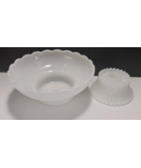 milk glass white candle holder and bowl candy  E O Brody company Clevela... - £13.68 GBP