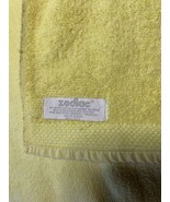 Vintage Zodiac Brand Bath &amp; Hand Towel Lemon Yellow Velour Butterflies D... - $25.00