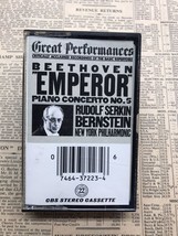 Great Performances Beethoven’s Emperor Rudolf Serkin Berstein Cassette - £5.29 GBP