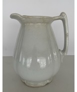 Antique White Ironstone Stained Pitcher 5 1/2” Tall Country Farmhouse Pr... - $655.92 MXN