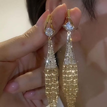 Elegant Zirconia Tassel Earrings for Daily and Party Wear - $20.31