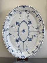 Royal Copenhagen Blue Fluted Full Lace 1st Quality Oval Serving Platter ... - £356.11 GBP