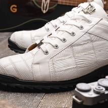 Bari Sporty Genuine Lizard Fashion Sneaker White image 7