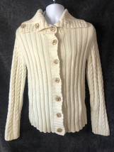Old Navy women’s white knit button up Cardigan sweater size Large - £14.03 GBP