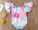 NEW Mermaid Girls Pink Blue Ruffle Swimsuit Size 3T - $8.99