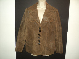 Guess Leather Jacket Women&#39;s Size Large Brown Distressed - £37.13 GBP