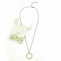 Kevia Style Circle Pendant Long Necklace w Pouch Yellow Circle Black Cha... - $5.45
