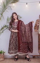 Fateh Enterprises Women&#39;s Pure Cotton Printed  Kurta with Pant &amp; Dupatta - $70.00