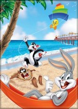 Looney Tunes Group On A Beach Image Refrigerator Magnet NEW UNUSED - £3.18 GBP