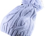 Bench Light Blue Cable Knit Lavendah B Bobble Top Pom Beanie BMWA0367 Wi... - £12.50 GBP