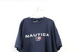 Vtg 90s Nautica Mens XL Faded Spell Out Sailing Flag Short Sleeve T-Shirt USA - £31.12 GBP