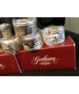 New Lot of 7 Gorham Ribbon Edge II Stainless Steel Napkin Rings Korea NI... - $170.94 CAD