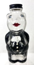 Vintage Painted Glass Pig Piggy Bank w RED Lips Full Standing Body 7 1/4&quot; - $24.26