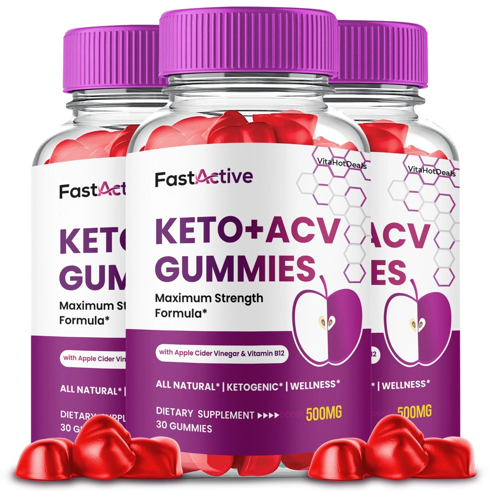 Fast Active Keto ACV Gummies High Potency Apple Cider Vinegar Supplement... - $120.42 CAD