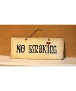 VINTAGE NO SMOKING SLATE PLAQUE/SIGN HAND PAINTED PLAIN JANE 1992 11X4.5&quot; - £12.54 GBP