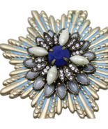 Vintage Large 3&quot; Starburst Pin Brooch Layered Rhinestones Give 3D Look -... - £26.64 GBP